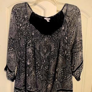 Black and white blouse